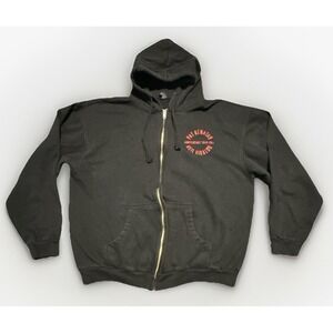 Pat Benatar Neil Giraldo Hoodie Mens L Black 2015 Tour Zip Sweatshirt Tultex VTG